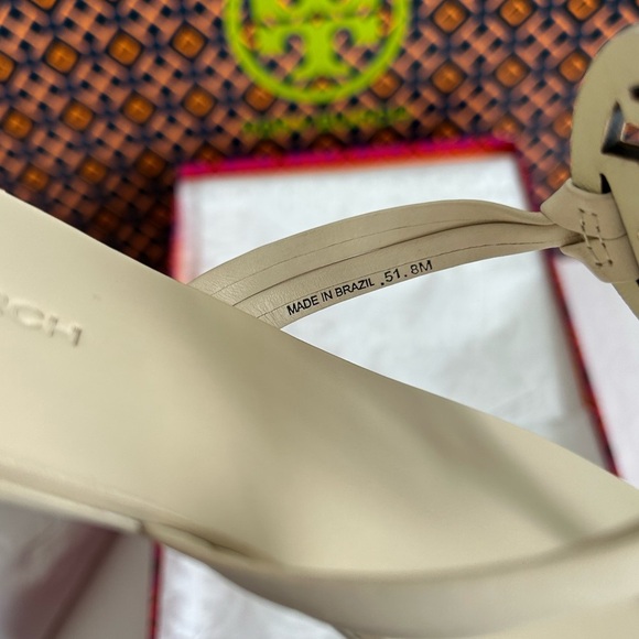 Tory Burch Miller Square Toe Sandal Size 8 New Cream White - Picture 9 of 12